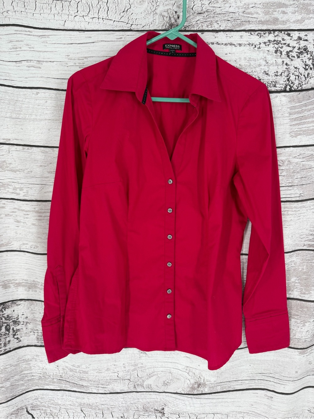 Express Women's Button-Down Shirt in Hot Pink